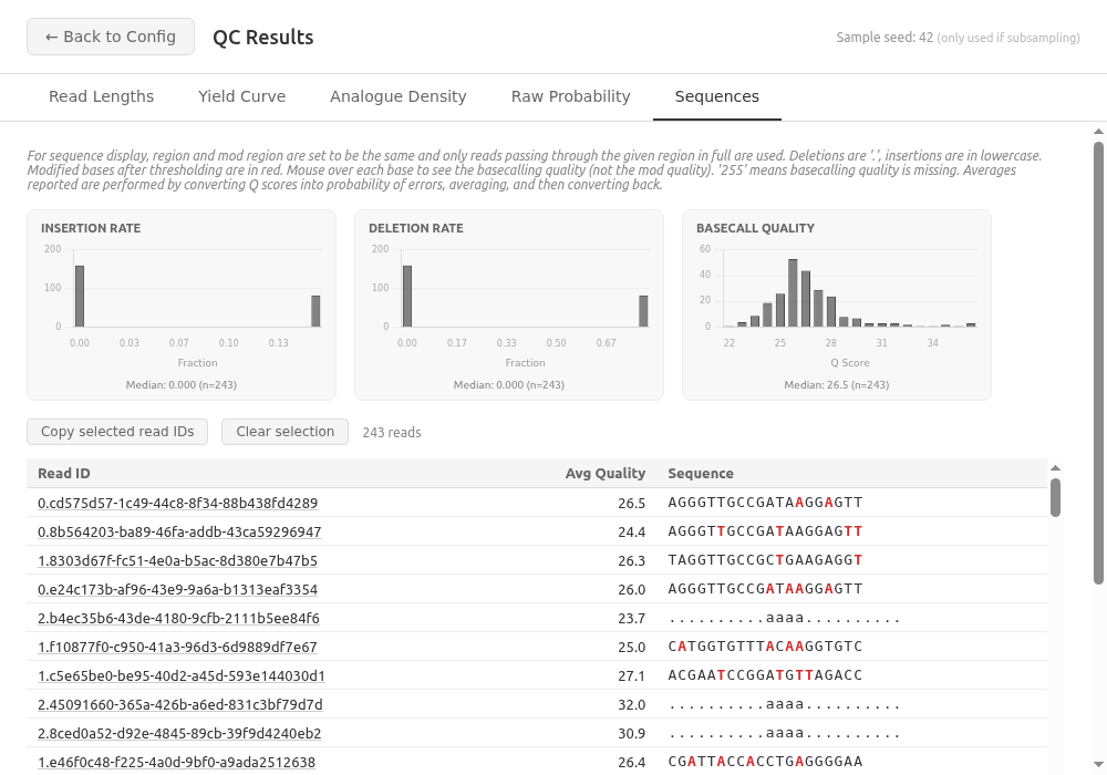 QC Results — Sequences
